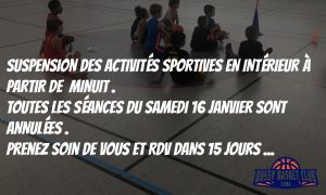 SUSPENSION DES ACTIVITÉS SPORTIVES INT