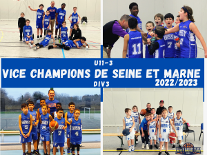 2023 : NOS U11M3 SONT VICE CHAMPIONS DE SEINE ET MARNE DIVISION 3 !!