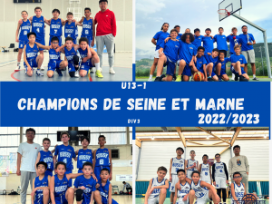 2023 : NOS U13M1 SONT CHAMPIONS DE SEINE ET MARNE DIVISION 3 !!