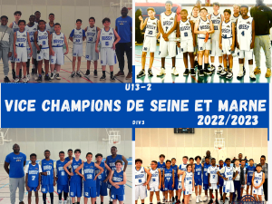 2023 : NOS U13M2 SONT VICE CHAMPIONS DE SEINE ET MARNE DIVISION 3 !!
