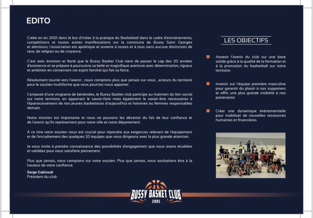 Édito Dossier de partenariat