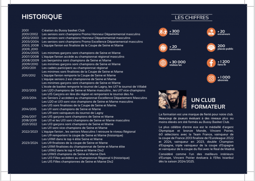 Historique - Dossier de partenariat